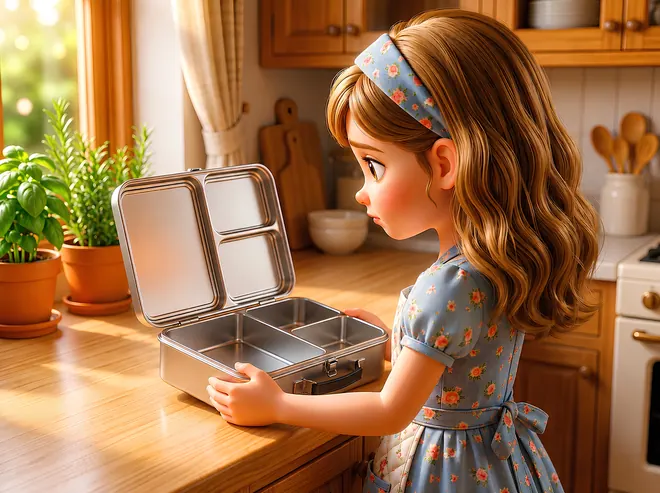Mãe pensando no que preparar para a lancheira